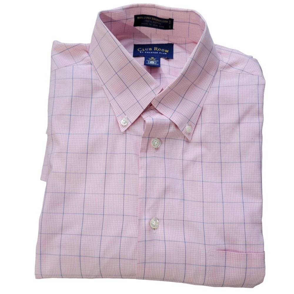 Club Room By Charter Club Long Sleeve Button Down Men's Shirt Size 16 34/35